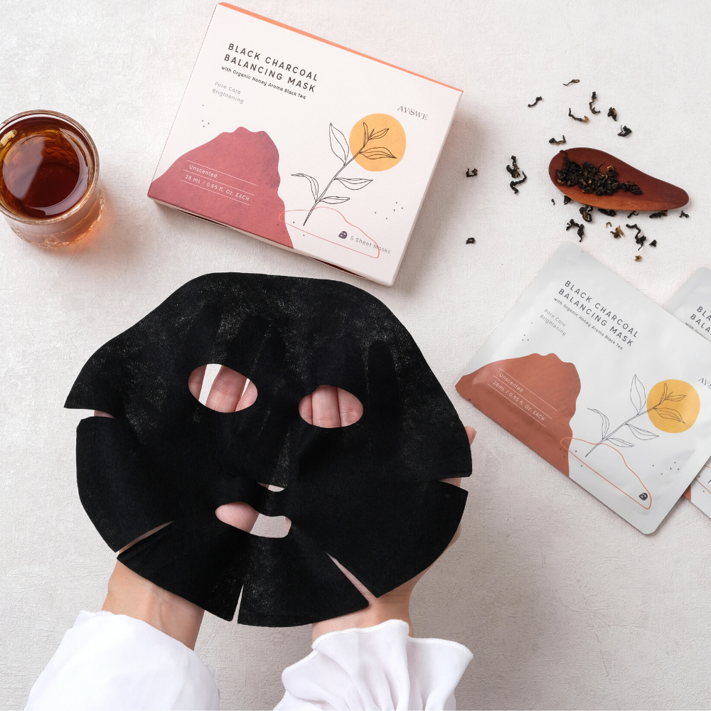 Black Charcoal Balancing Mask with Organic Honey Aroma Black Tea